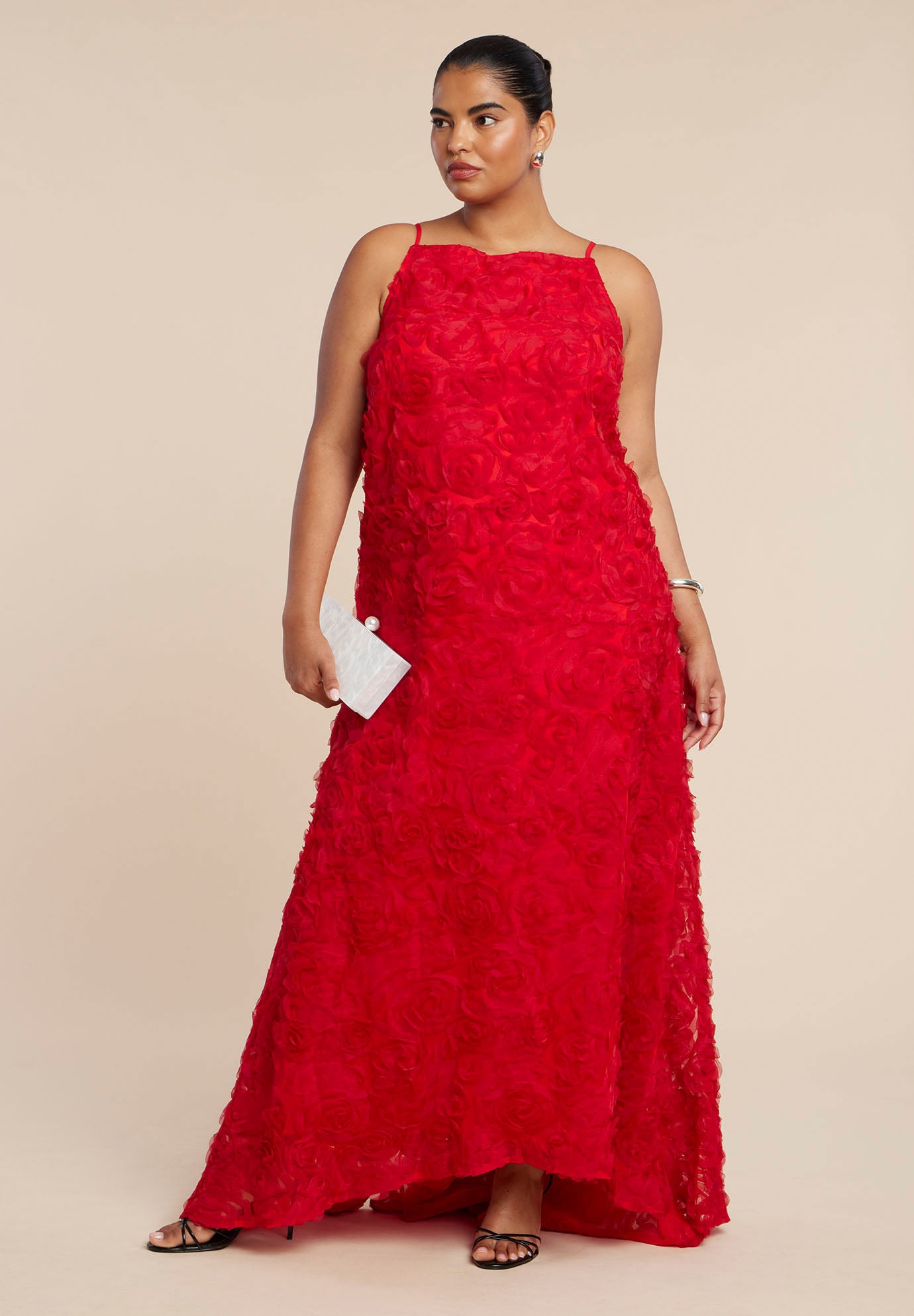 3D Floral Texture Gown image number 1