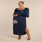 Pleated Bodice Column Dress image number null