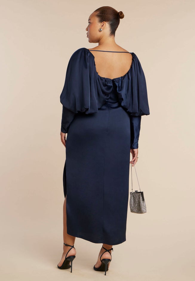 Pleated Bodice Column Dress image number 3