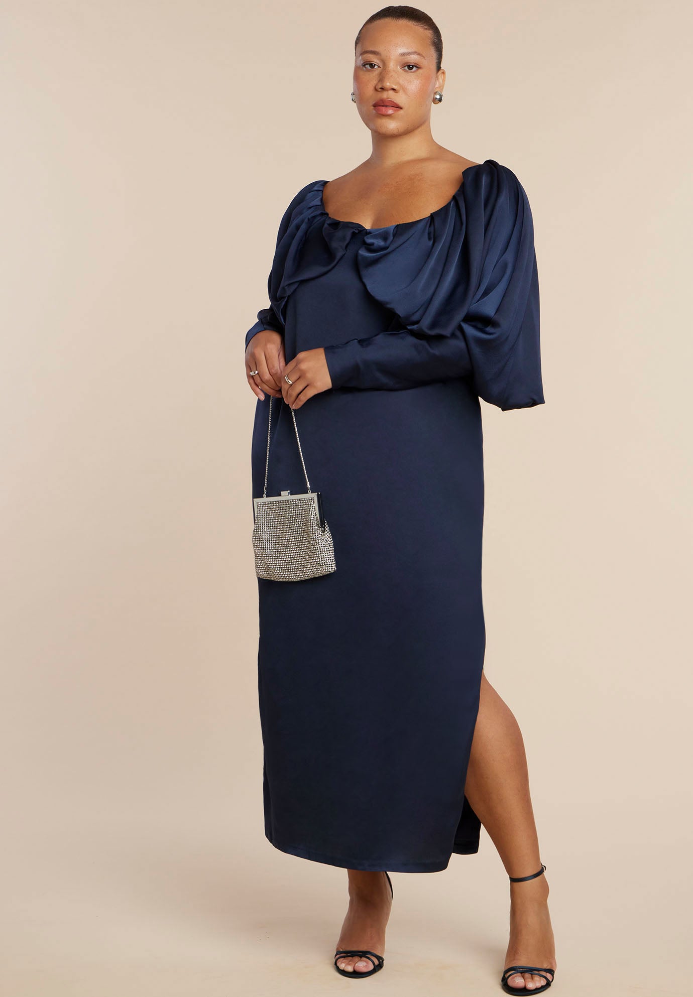 Pleated Bodice Column Dress image number 0