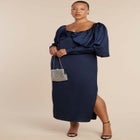 Pleated Bodice Column Dress image number null