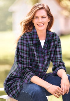 Plaid Double-Brushed Cotton Flannel Shirt
