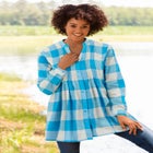 Pintucked Flannel Shirt image number null