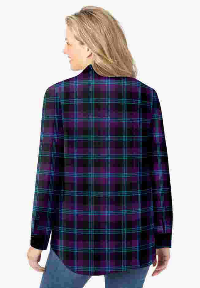 Pintucked Flannel Shirt image number 1