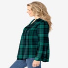 Pintucked Flannel Shirt image number null