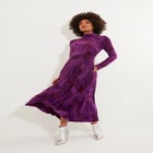 Mockneck Burnout Midi Dress image number null