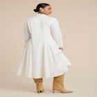 Shirred Godet Flare Poplin Dress image number 1
