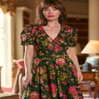 A-Line Button Front Midi Dress image number 1