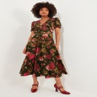 A-Line Button Front Midi Dress image number 2