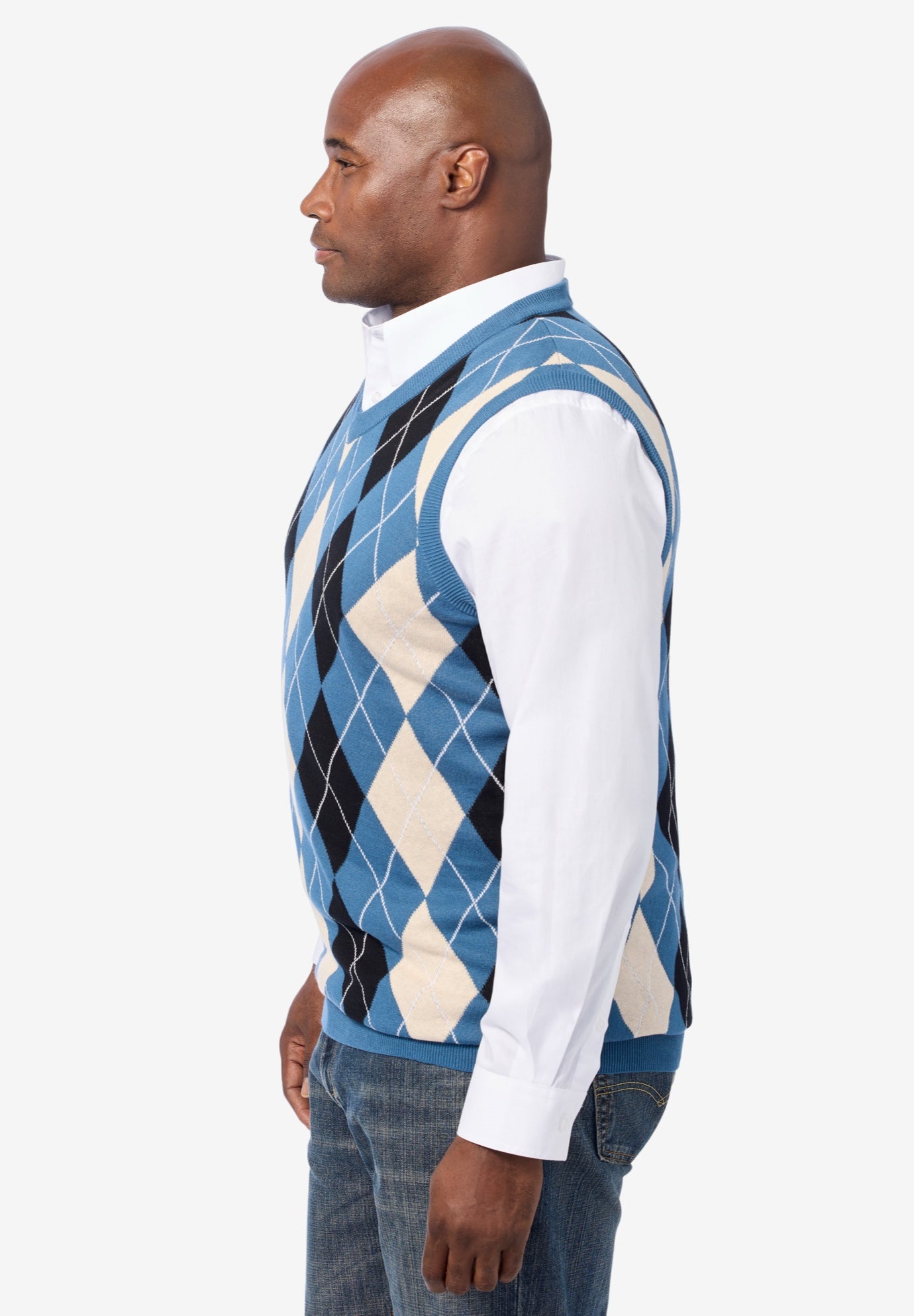 V-Neck Argyle Sweater Vest image number 2