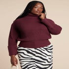 Cuffed Turtleneck Sweater image number null