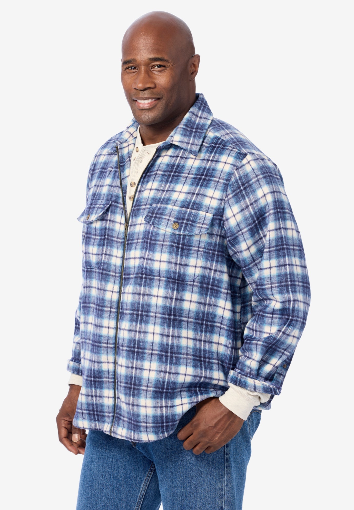 Brawny Zip Up Shirt Jacket image number 2