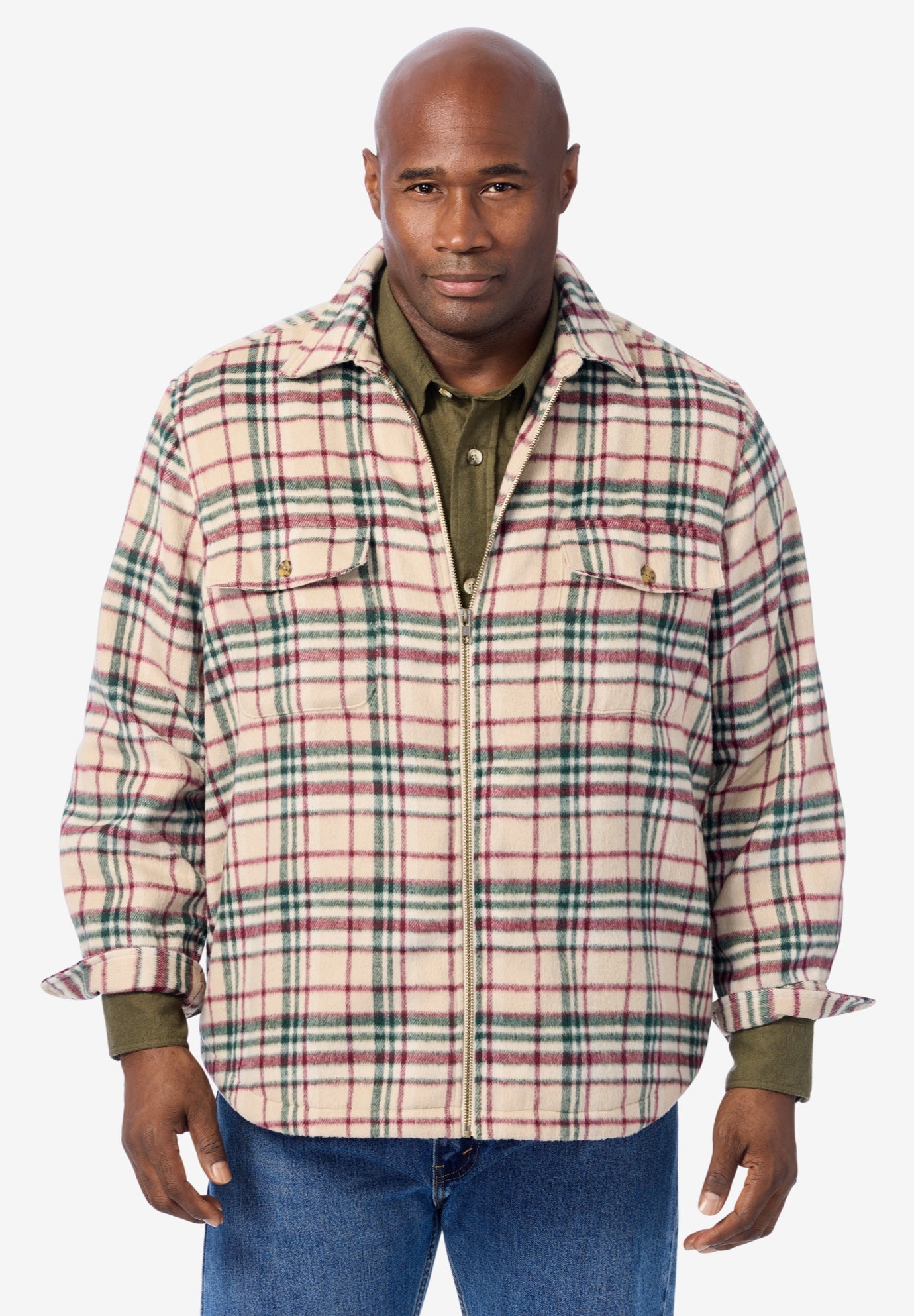 Brawny Zip Up Shirt Jacket image number 0