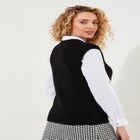 Rib V-Neck Sweater Vest image number 2