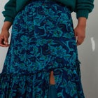 Crinkle Ruffle Maxi Skirt image number null