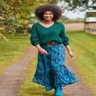 Crinkle Ruffle Maxi Skirt image number null