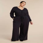 Button Up Long Sleeve Jumpsuit image number null