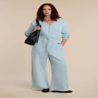 Button Up Long Sleeve Jumpsuit image number null