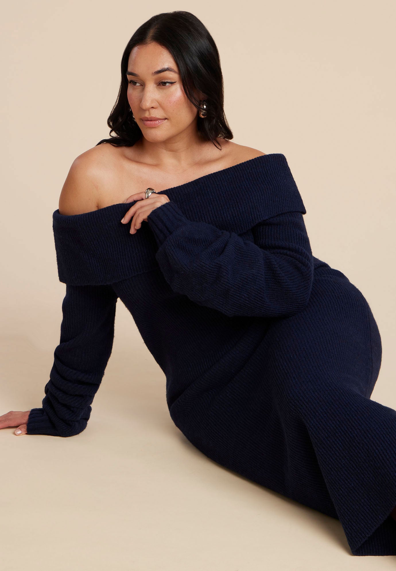 Slouchy Sweater Dress image number 6