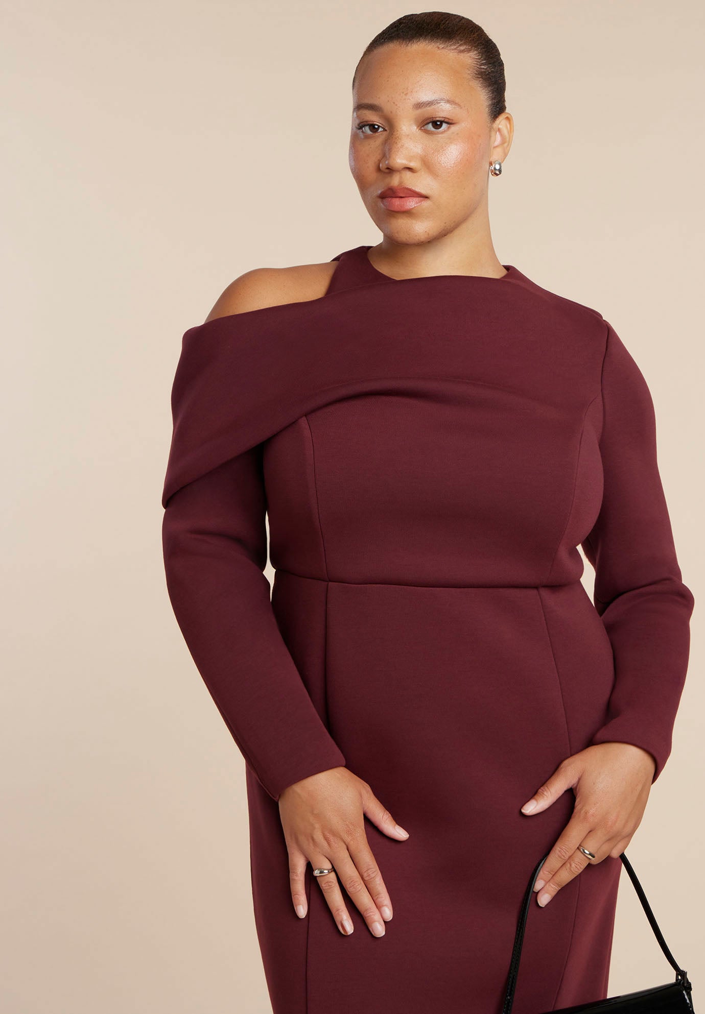 Drape Effect Midi Dress image number 3