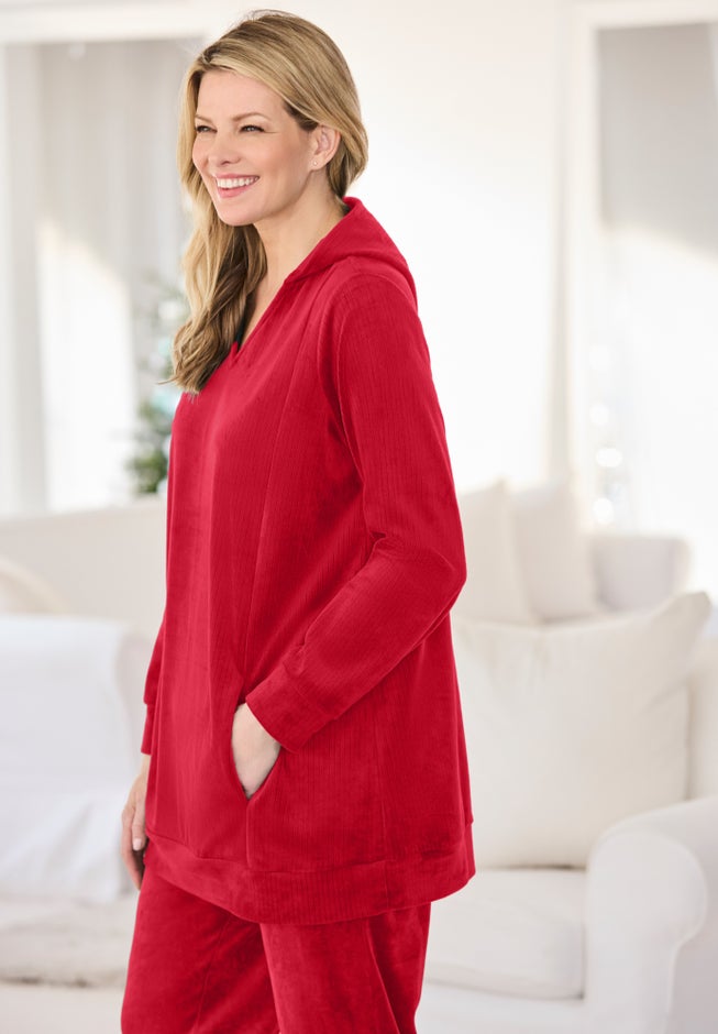 Velour Hoodie Sweatshirt image number 2