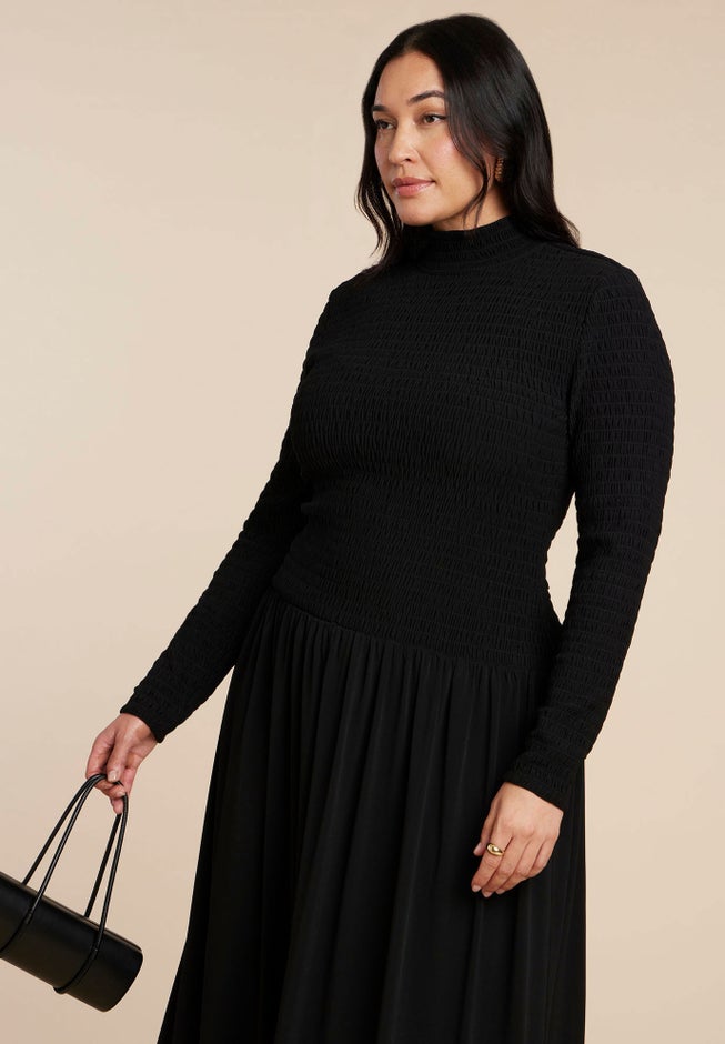 Smocked Midi Dress image number 1