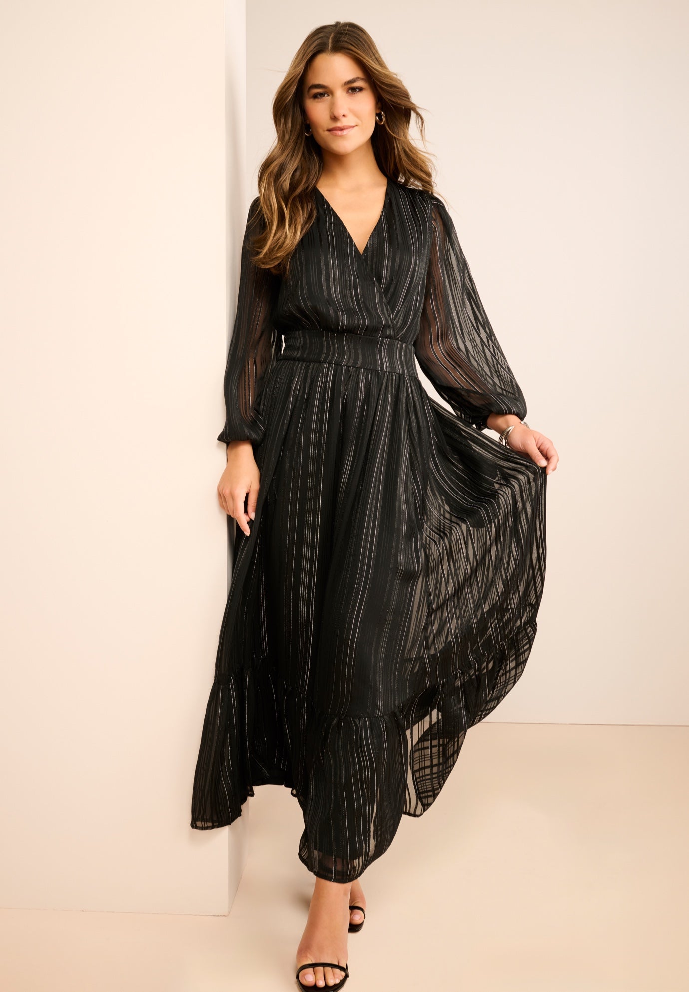 Lurex Tiered Maxi Dress image number 1