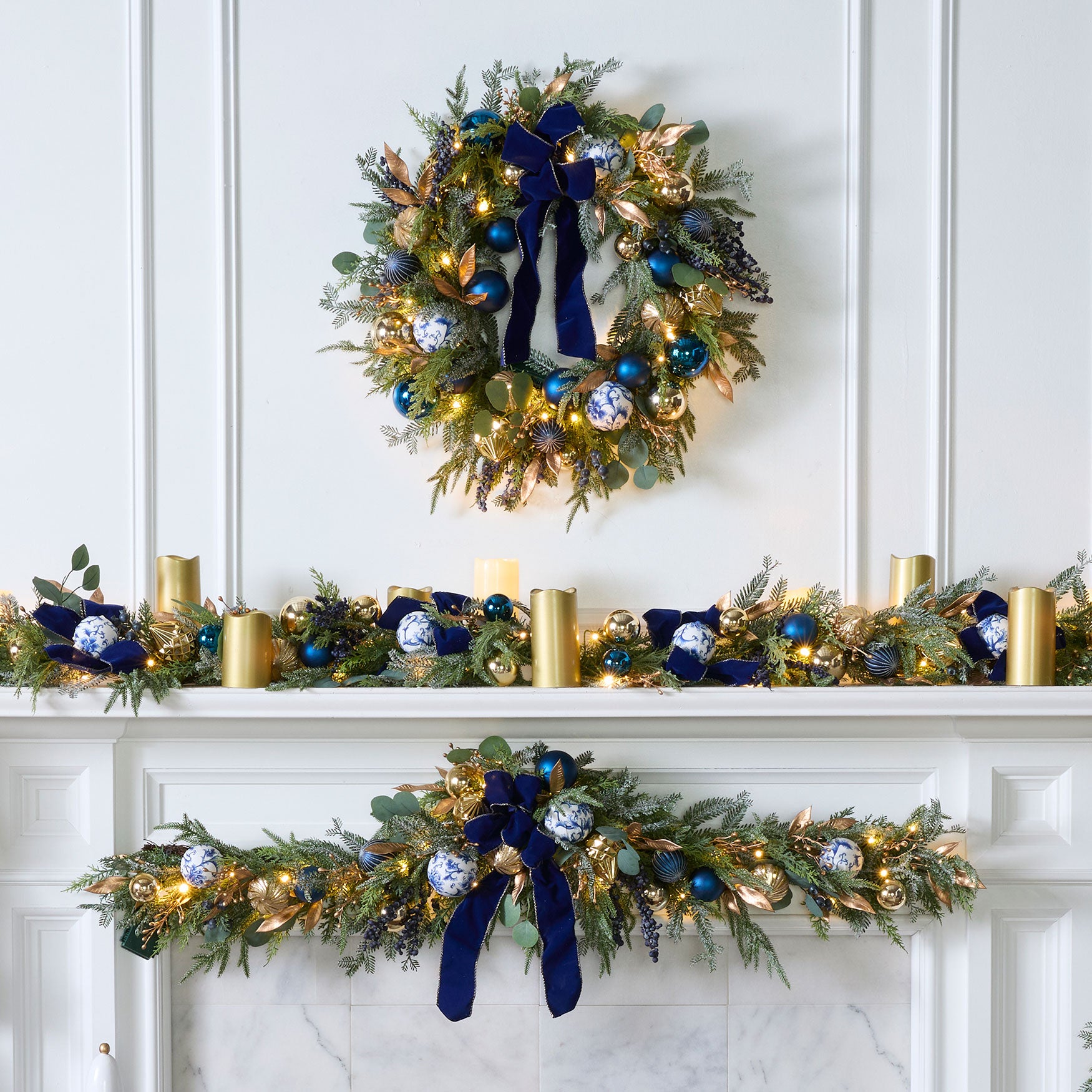 36" Pre-Lit Midnight Blue Swag image number 0