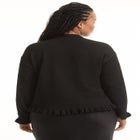 Ruffle Hem Buttoned Sweater image number null