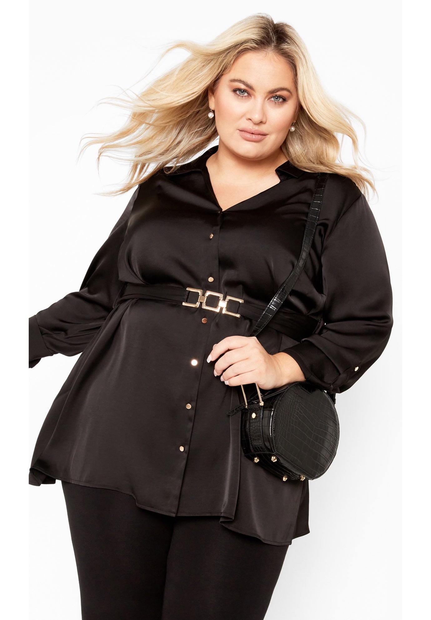 Eva Longline Gold Waist Belt Shirt image number 0