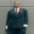 Oversized Pinstripe Blazer image number null