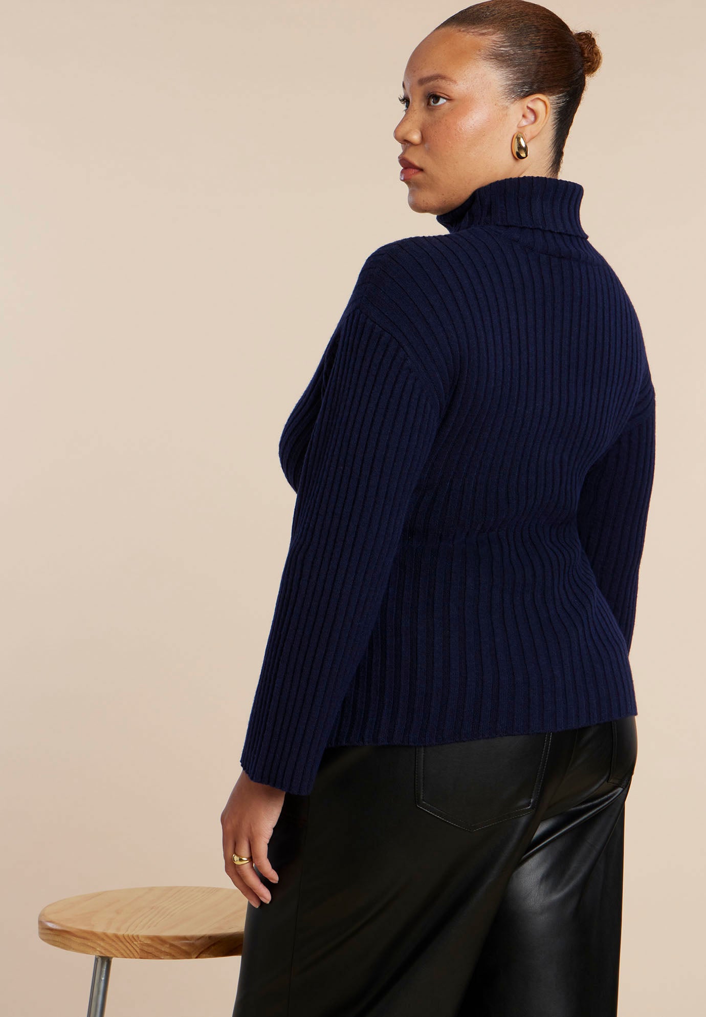 Turtleneck Belted Sweater image number 2