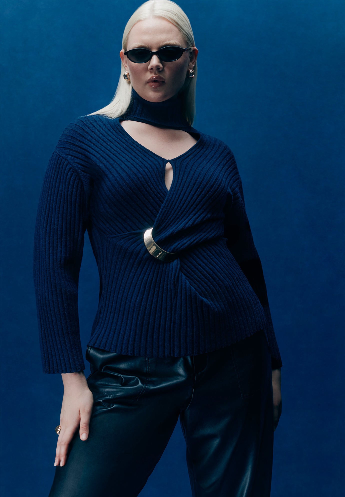Turtleneck Belted Sweater image number 0