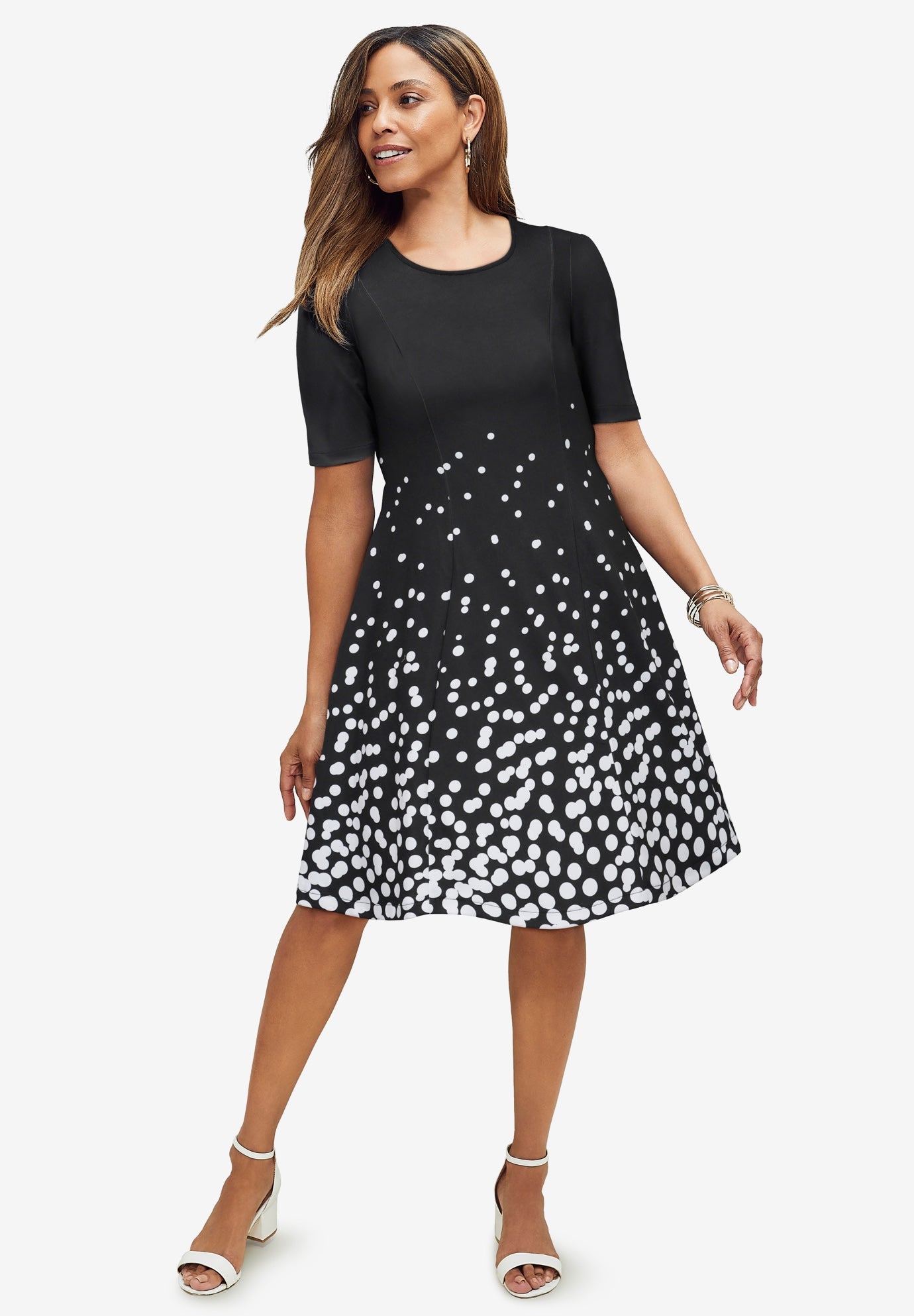 Stretch Ponte Flare Dress image number 0