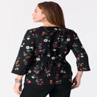 Faux Wrap Tie Bi-Stretch Blouse image number null