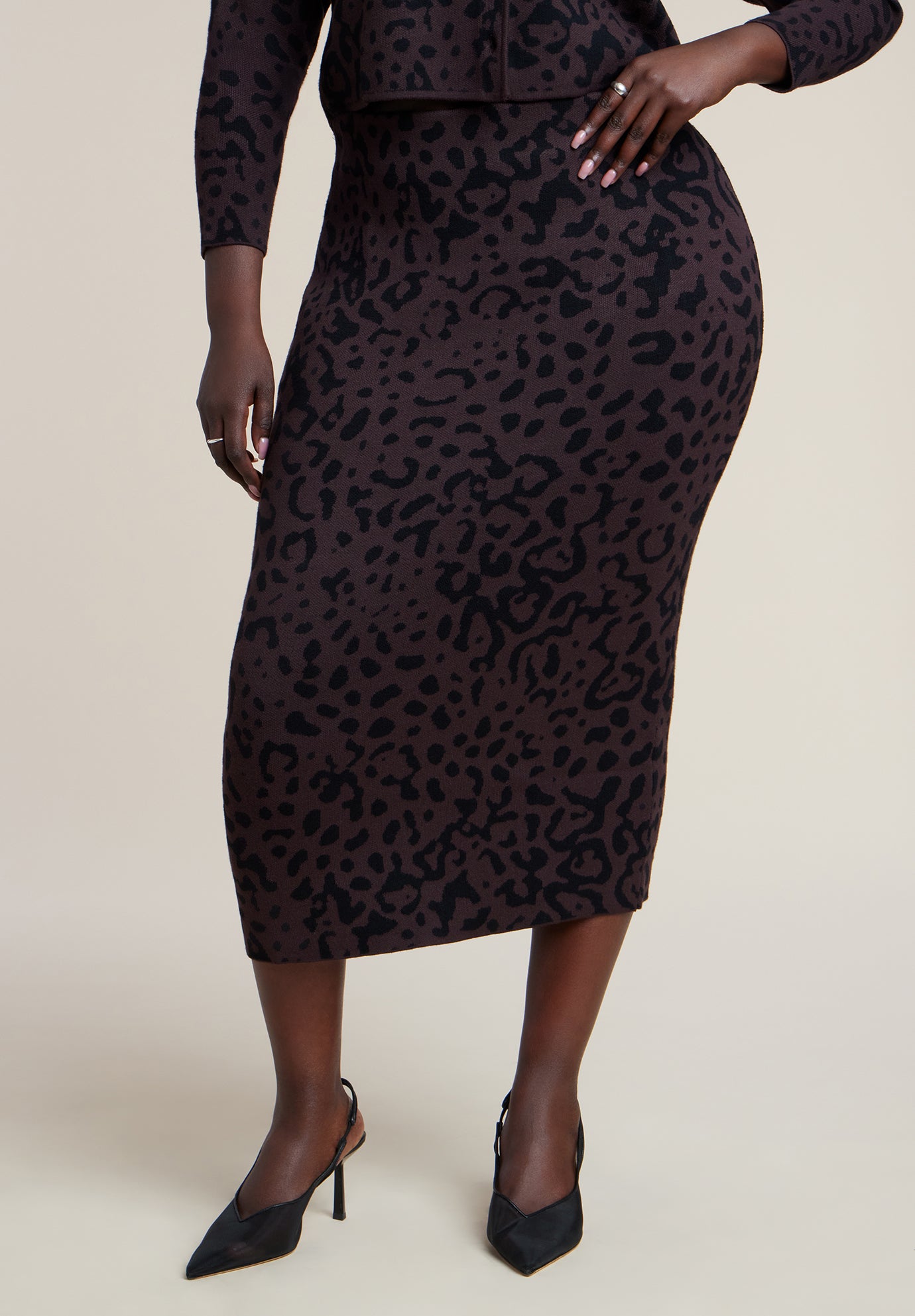 Floral Intarsia Sweater Skirt image number 1