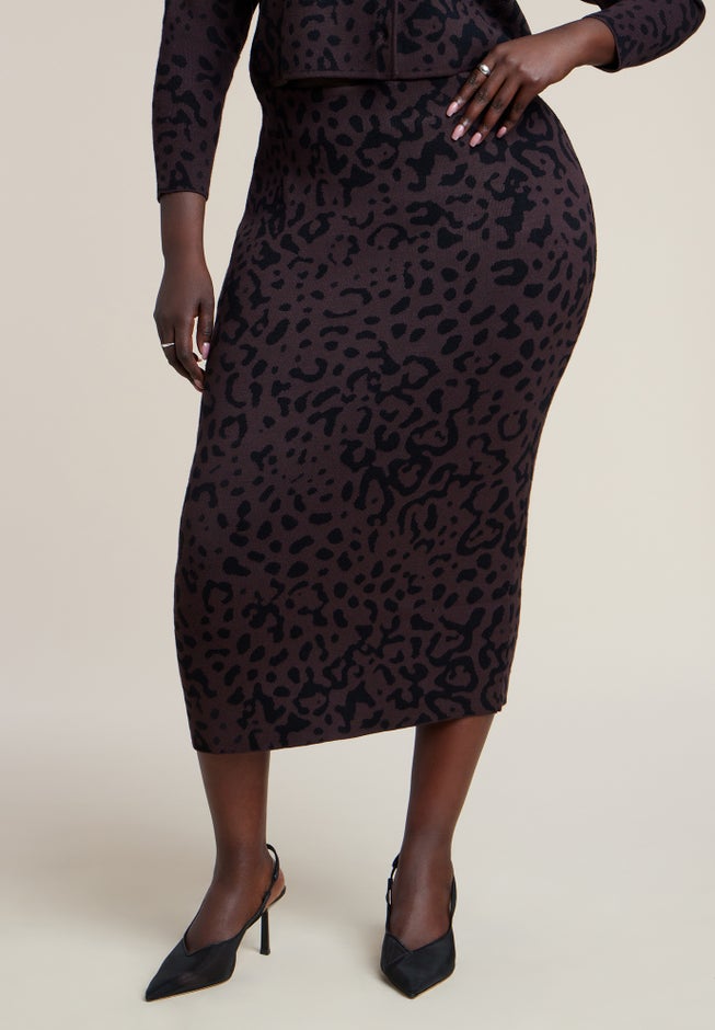 Floral Intarsia Sweater Skirt image number 1