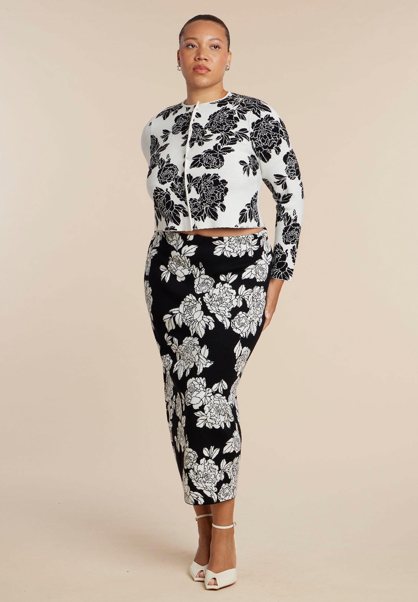 Floral Intarsia Sweater Skirt image number 0
