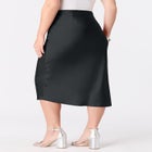 Plus Size Stretch Satin Midi Skirt image number null