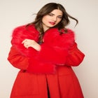 Plus Size Wool Blend Coat with Faux Fur Trim image number 1