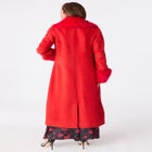 Plus Size Wool Blend Coat with Faux Fur Trim image number 3