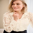 Lace Button Front Shirt image number null