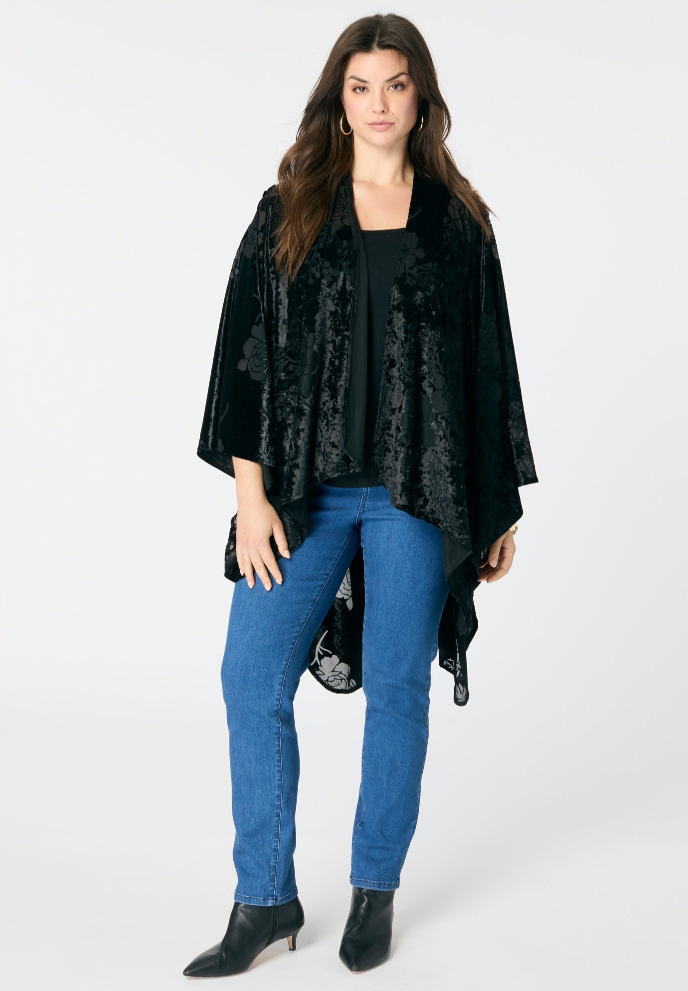 Floral Burnout Shawl image number 1