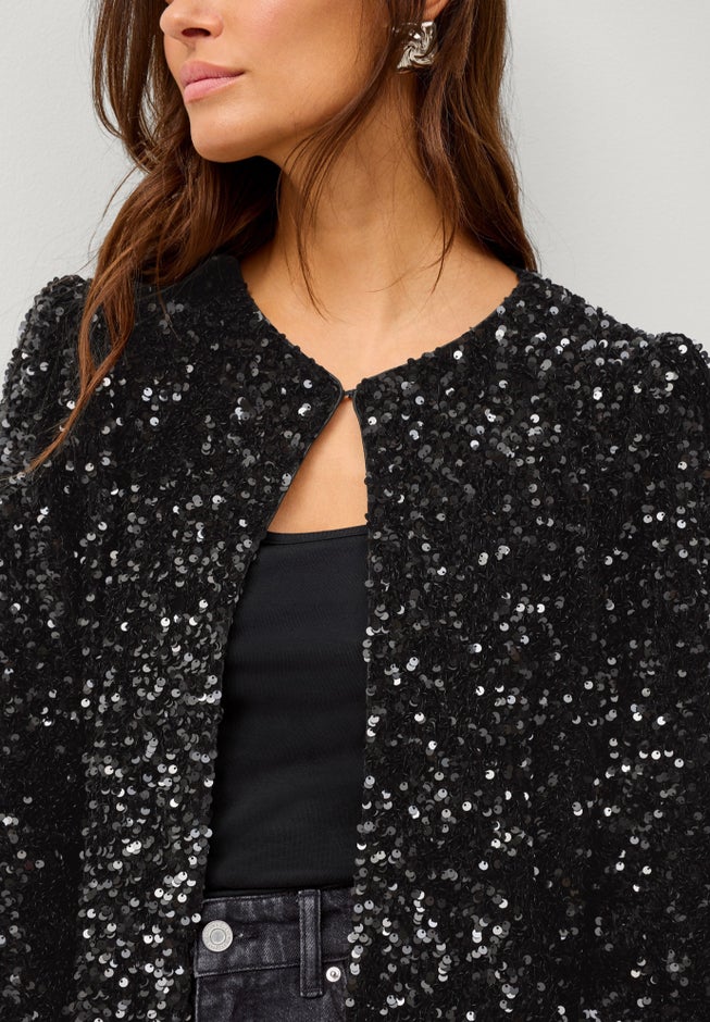 Sequin Boxy 1-Hook Jacket image number 2