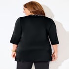 Embellished-Neck Satin Tunic image number 1
