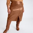 Faux Leather Croc Wrap Skirt image number null