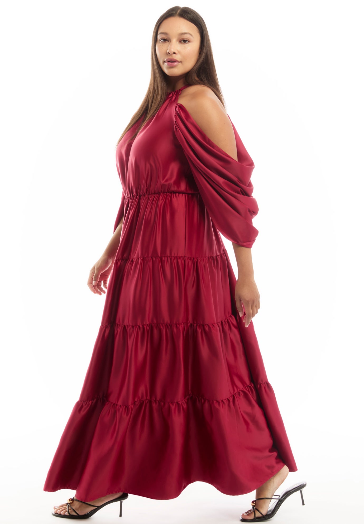 Off-The-Shoulder Halter Maxi Dress image number 2