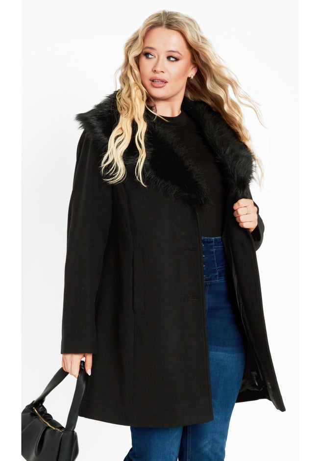 Elle Faux Wool Coat image number null