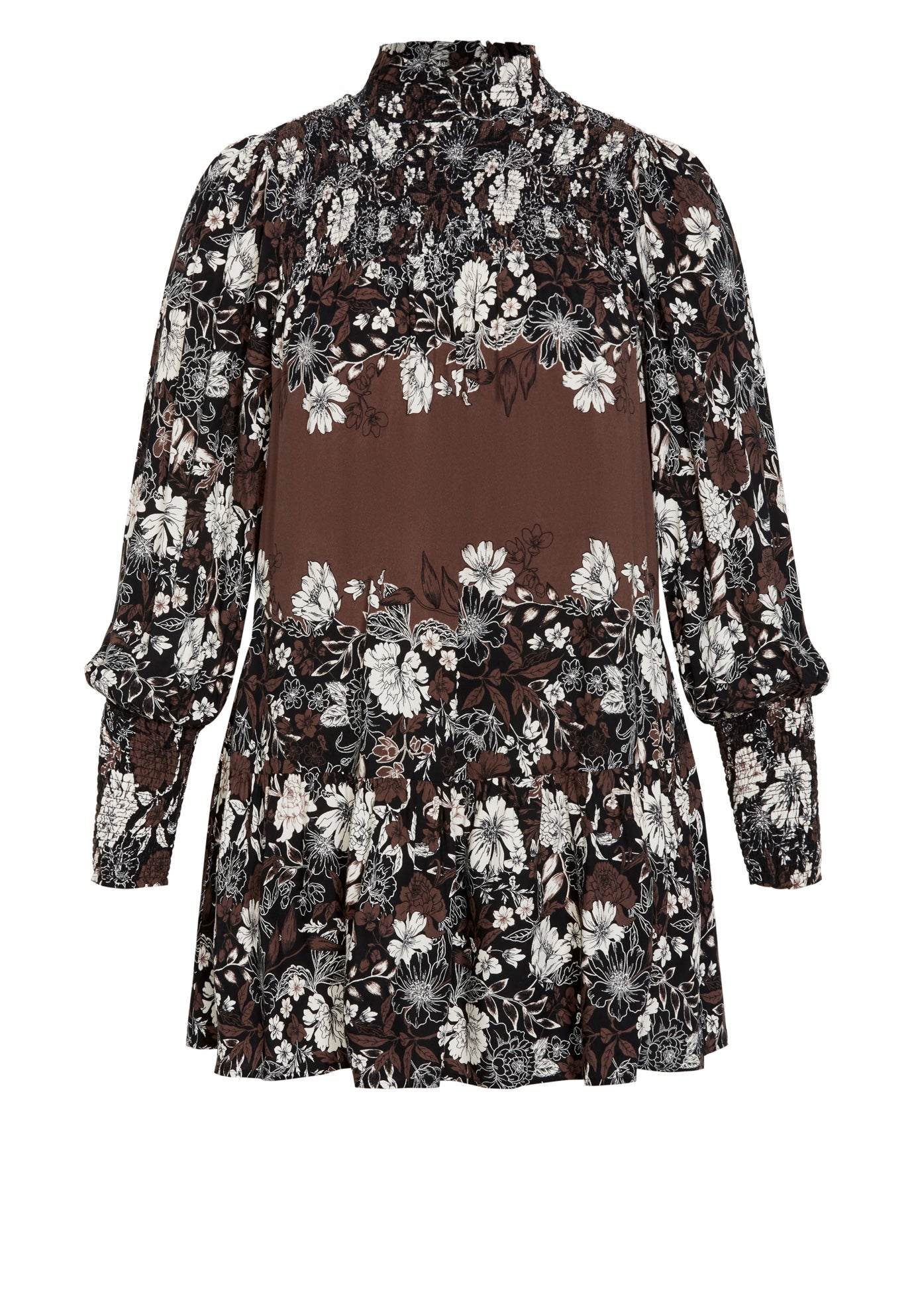 Cassia Puff Sleeves Ruffle Placement Dress image number 3