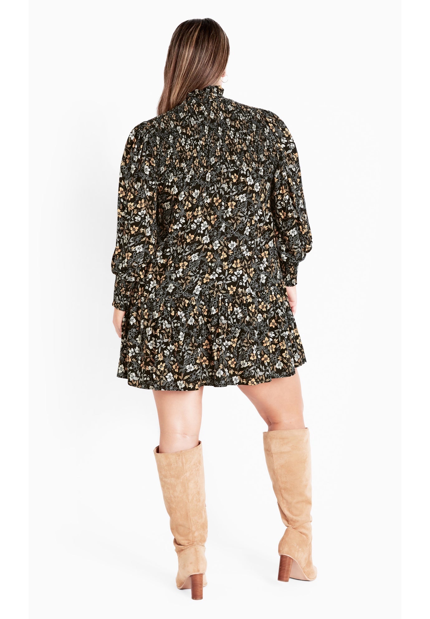 Cassia Puff Sleeves Ruffle Dress image number 2